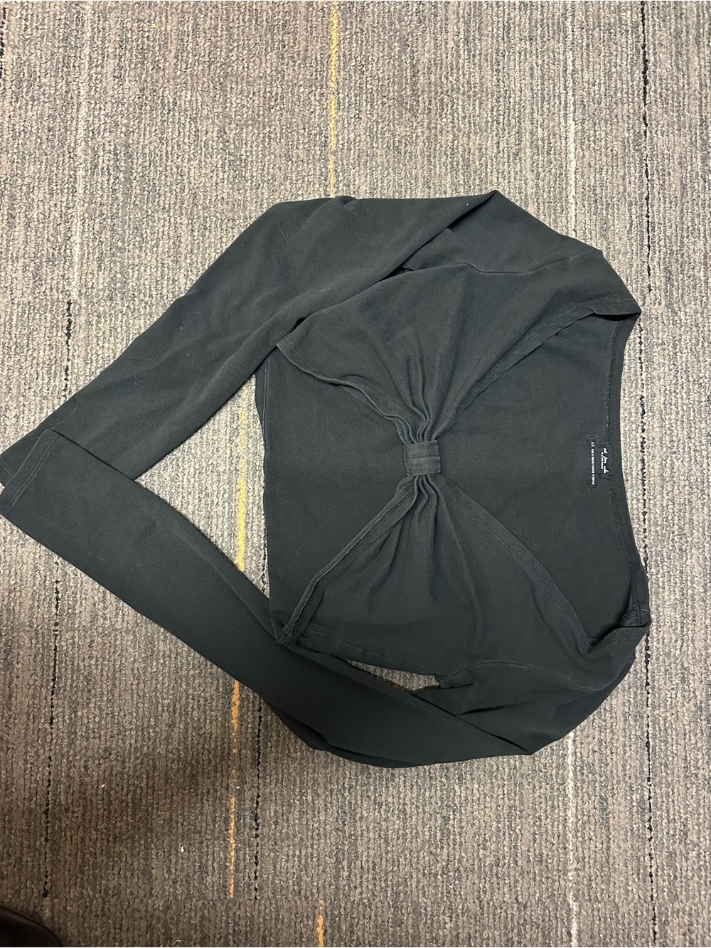 Urban Outfitters Black Twist-Front Long Sleeve Top